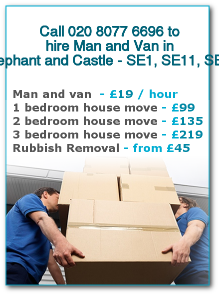 Man & Van Prices for London, Elephant and Castle